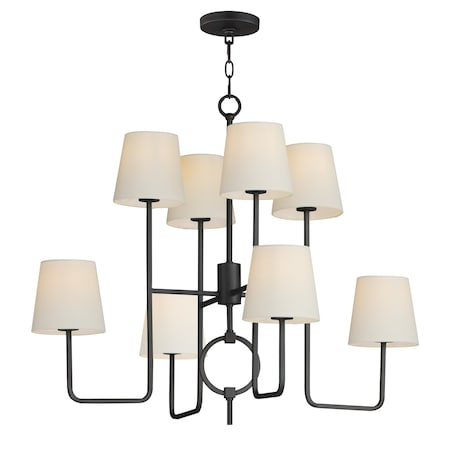 Maxim Lighting Paoli 8-Light Chandelier, Charcoal Bronze 27728OFCHL